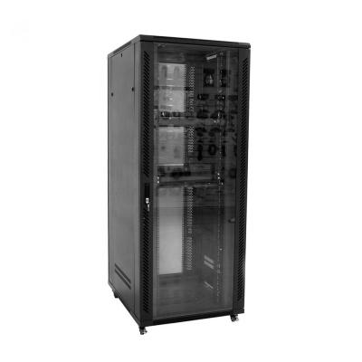 China Data Center Floor Standing Server Rack 19 22U/27U/32U/37U/42U/47U 600*600 800*1000 27 Inch Network Cabinet With Tempered Glass Door for sale