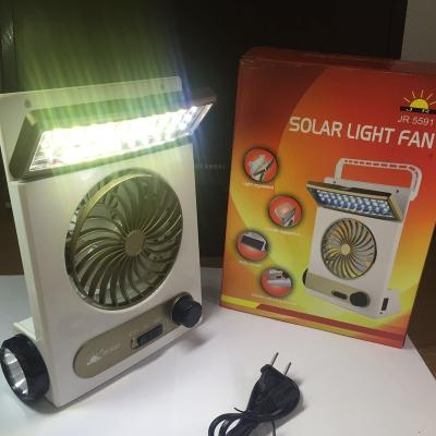 China Solar Fan With Light Portable Small Rechargeable Fans Table LED Mini Desktop Solar Fan for sale