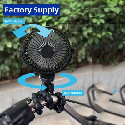 China Flexible Octopus Stroller Clip Fan Battery Operated Tripod Clip Fan with 3 Speeds and Rotating Hand Held Personal Fan for sale