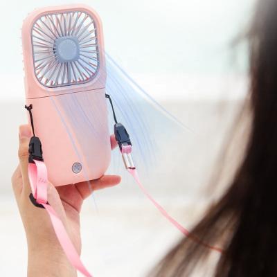 China Portable and Powerful Portable Neck Fan Mini Quiet Handheld Personal Foldable USB Rechargeable Neck Fan Headed 3000mAh Power Bank Hands Free Necklace Fan for sale