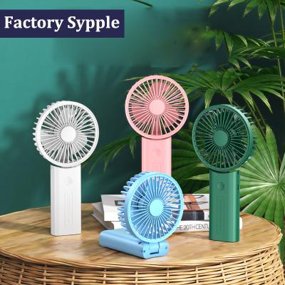 China Large-capacity battery can be folded fan multi-function hand-held neck folding fan portable air-cooling usb rechargeable mini small hand electric fan for sale