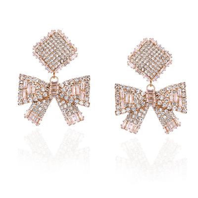 China FASHIONABLE Korean Style Fashion Ins Gold Plated Full Diamond Crystal Butterfly Earrings Women for sale