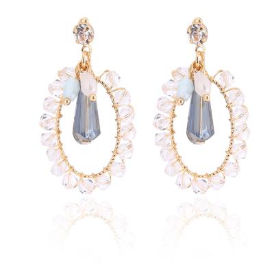 China Cute Charming Elegant Designer Gold Plated Crystal Rhinestone Drop Earring For Women 2021 for sale