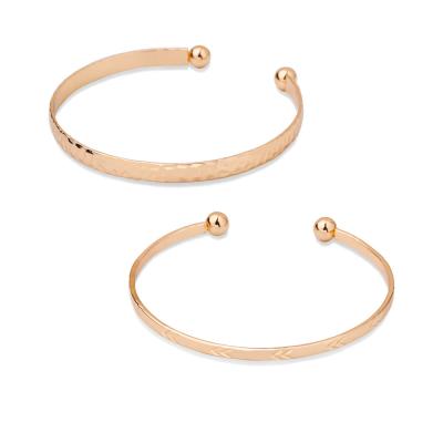 China FASHIONABLE Vintage 14k Gold Plated Bangles Bracelets Set Charm Gold Cuff Bracelet For Women Jewelry Accessories for sale