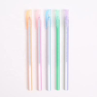 China Pen Factory promotional color disposable overlenght ballpointpen juice to customize logo for sale