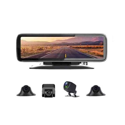 China 12inch Touch Screen Car DVR 4CH Camera Lens 12 Inch Dashboard Rear View Mirror 720P Drive VCR Dash Cam for sale