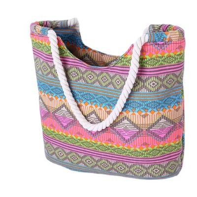 China Floral Handled Canvas Cotton Bag Women Casual Shoulder Bag Messenger Bag for sale