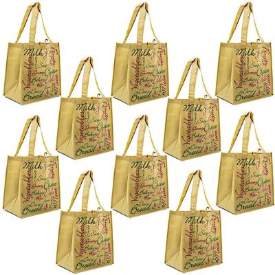 China Large Handled Reusable Non Woven Grocery Bag Totes With Extra Reinforced Handles for sale