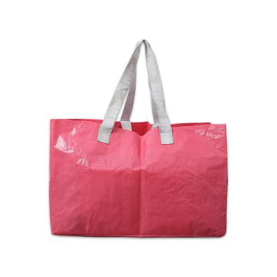 China Giant Plastic Shopping Bag PP Woven Shopping Bag With Durable Handles Available For Custom for sale