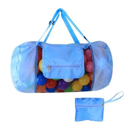 China Fashion Beach Toy Storage Bag Foldable Mesh Tote Bag Travel Baby Toy Storage Bag for sale