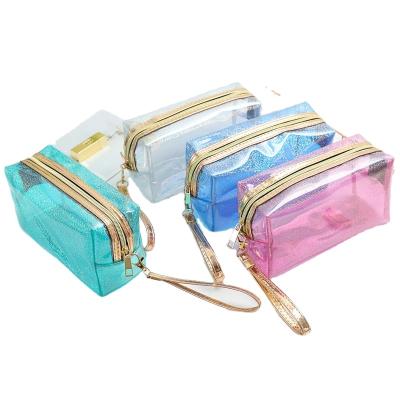 China Fashion Makeup Bag PVC Cosmetic Bag Transparent Waterproof Large Capacity Travel Cosmetic Bag for sale