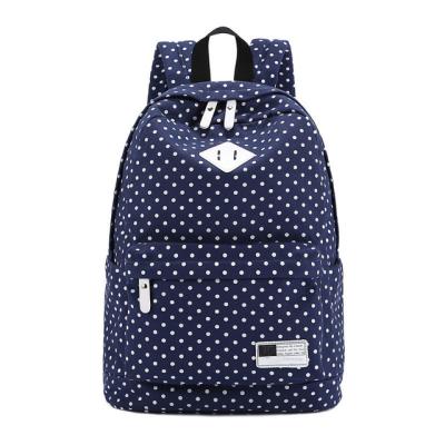 China New Fashion Waterproof Women Backpacks Canvas Backpack Polka Dot School Shoulder Bag Travel Laptop Backpacks For Women for sale