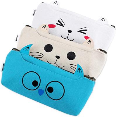 China Schools & Pen Case Cosmetic Bag, Student Stationery Pouch Zipper Offices Canvas Pencil Bag For School Supplies for sale