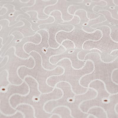 China Embroidery breathable voile guzae lace cotton embroidery eyelet punch fabric for women clothes for sale