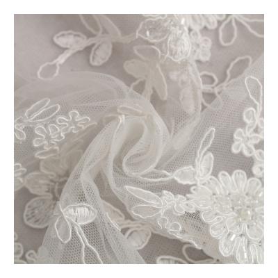 China French Product Elastic Hot Selling 3D Tulle Embroidery Fabric For Skirt for sale