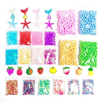 China Kit Accessories DIY Crystal Mud Shell Sequins Pearl 34pcs Charm Different Color Foam Ball Mud Accessories BX715 Factory for sale