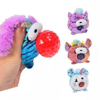 China LDD33 Soft Toy Plush Super Stress Squishy Ball With Water Beads Cartoon Duct Stuffed Squishy Toys for sale