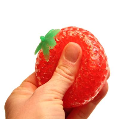 China LDD373 Soft Toy Fruit Strawberry Water Bead Filled Beadeez Squishy Fruit Stress Balls Toy for sale