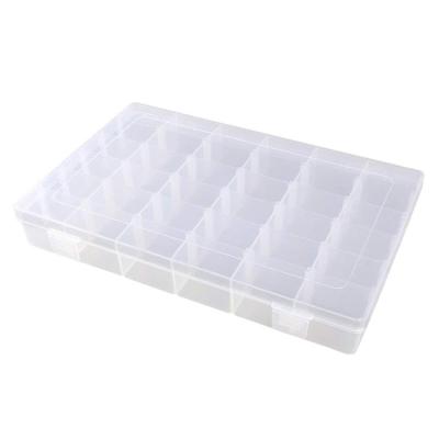 China LDD719 Fashionable Jewelry Box Organizer Storage Container With Dividers 28 Adjustable Grids Clear Plastic Box for sale