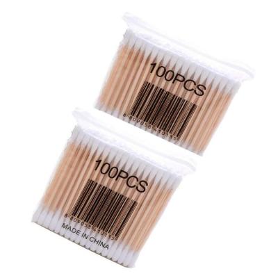 China Make Up EZ04 100pcs/bag Cheap Double Sided Cotton Bud Swab For Clean Ear for sale