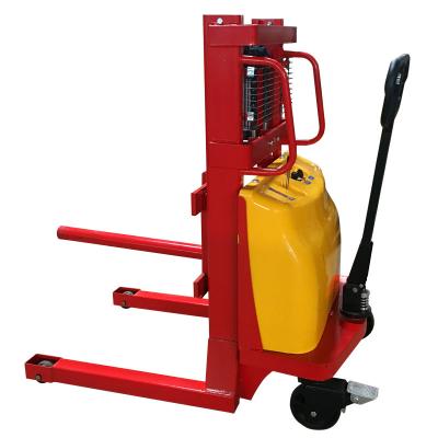 China Semi Auto Electric Stacker Truck Side Reach Fork Lift 2t Manual Lift Stacker zu verkaufen