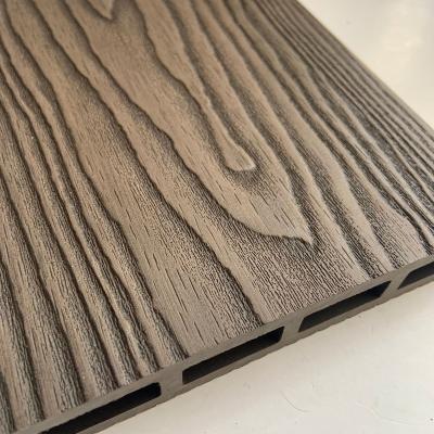 China Ultrahard antifading wpc deck 3d waterproof deep embossed 3d exterior decking exterior wpc decking for sale