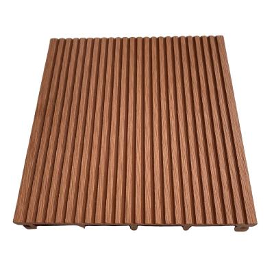 China Anti-UV Outdoor Wooden Pool Deck Cavity Plastic Composite Wpc Panels Flooring Recyclable WPC Decking for sale