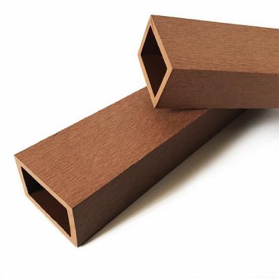 China 60*40mm plastic compound square tube wpc tube Hangzhou factory sales wooden waterproof anti-slip wear-resistant wpc for sale