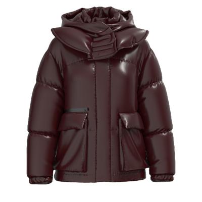 China New Style Women Lady Windproof Keep Warm Glossy Duck Down Warm Outerwear Winter Overcoat Office Down Jacket for sale