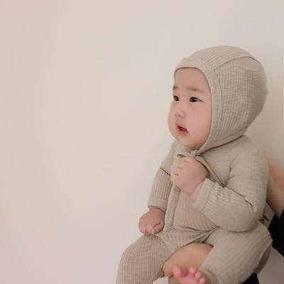 China Hot Selling Sleveeless Babies Rompers Long Sleeve Kids Baby Cotton Comfortable Rompers Clothes 2 Pcs Set for sale