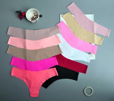 China ZZYUP Ladies Panties Ice-silk Women Cotton Seamless Fancy Wholesale Antibacterial Hot Sexy Solid Color Girl Thongs Thongs for sale