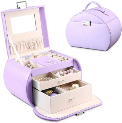 China Purple Jewelry Display Lavender Princess Style Leather Jewelry Packaging Box For Girls Fabulous Gift Christmas, Birthday And Every Memorable Day for sale