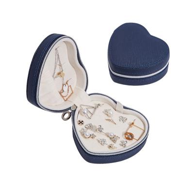 China PU Leather Customize Heart Shape PU Leather Jewelry Box Packaging for sale