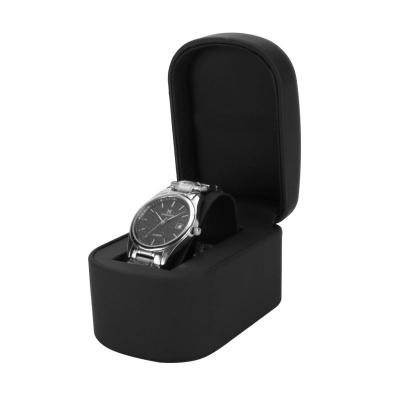 China Custom Black Leather Box PU Leather Wristwatch Display Case Fashion Packaging Watches for sale