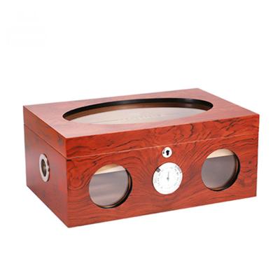 China Cigar Storge Modern Unique Magnetic Hardwood Luxury Cigar Box Case With Window for sale