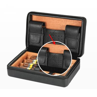 China Eco-friendly Customized Portable Leather Cigar Gift Box Humidifier For Cigar for sale