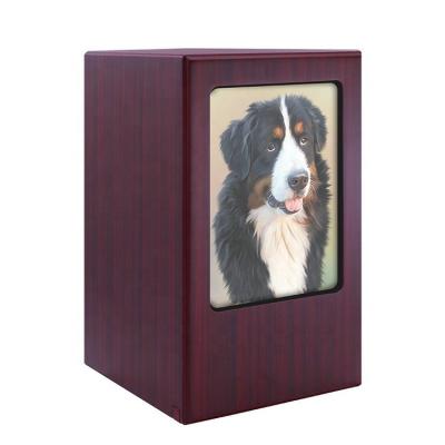 China Stored wooden pet urns cat dog pet cremation coffin urnas de Para mascotas wooden coffin pet cinerary coffin wholesale for sale