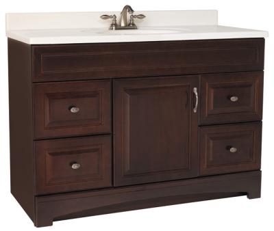 China Eco Friendly American Project Bathroom Single Bowl Vanity Sink Base Cabinets for sale