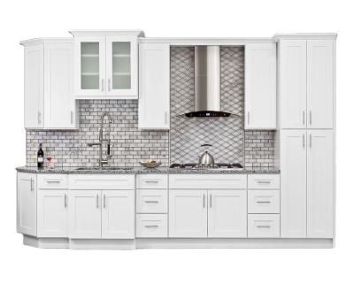 China Eco Friendly Custom Make American Gray Cherry Maple Shaker Wooden Kitchen White Cabinets for sale