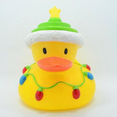 China Used For Entertainment Hot Sale Christmas Bath Duck Custom Large Xmas Rubber Promotional Floating Plastic Duck for sale