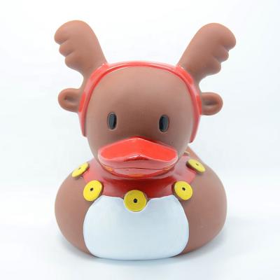 China Used For Duck Custom Large Christmas Reindeer Promotional Floating Rubber Duck Large Christmas Hot Sale Entertainment Plastic Reindeer Bath for sale