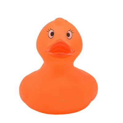 China Used For Entertainment Hot Sale Wholesale Promotional Plastic Baby Floating Bath Orange Rubber Duck for sale