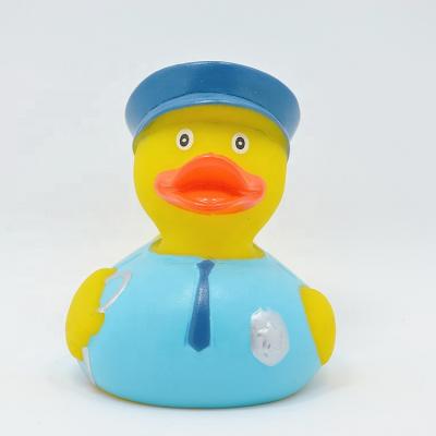 China Used For Entertainment Wholesale Promotional Custom Soft PVC Soft Bath Duck Squeeze Floating Plastic Cop Rubber Duck for sale