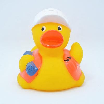 China Used For Entertainment Wholesale Promotional PVC Custom Soft Bath Rubber Duck Squeeze Floating Plastic Construction Duck for sale