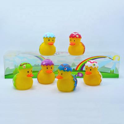 China Used For Entertainment Promotional Quackers Hot Sale 6 Pack Squeeze Easter Rubber Duck for sale