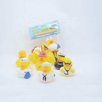 China Used For Entertainment Customized Wholesale Baby Branded Mini Rubber Duck Bath Toy Rubber Set for sale