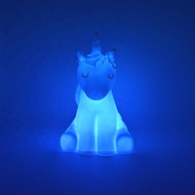 China Used For Wholesale Promotional Cheap Plastic Cute Unicorn Led Night Light Lamp Baby Room for sale