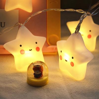 China Used For 10 Foot Cute Promotional Cute Bedroom Decoration Hot Selling Star LED Night Light Star LED String Light White With Battery Operated for sale