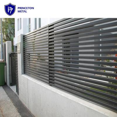 China Customized Easily Assembled Modern Garden Satin Style Black Aluminum Privacy Fence for sale