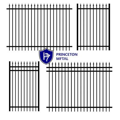 China Easily Assembled Top Welded Flat Roof Swimming Pool Powder Coated Black Aluminum Tubular Fence And Gate 975 for sale